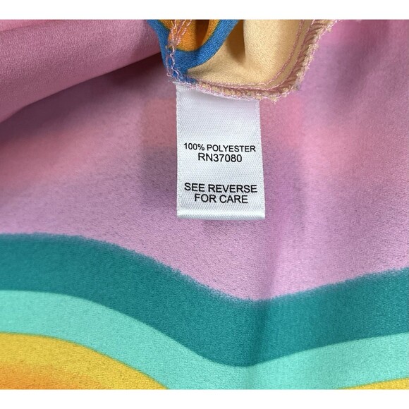 Cato Plus Size 22/24W Multicolor Striped Tunic Top Hi-Low Roll Tab Sleeve Blouse - Picture 7 of 8